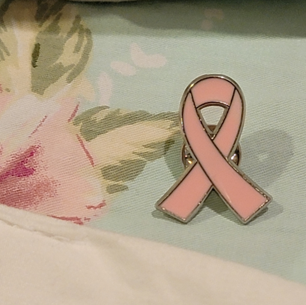 Pink Breast Cancer Awareness Ribbon Pin With Storage Box